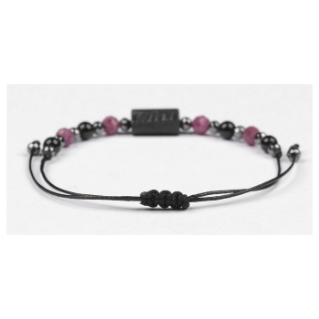 Bransoletka celebrytka czarny TURMALIN RUBIN HEMATYT ochrona i optymizm